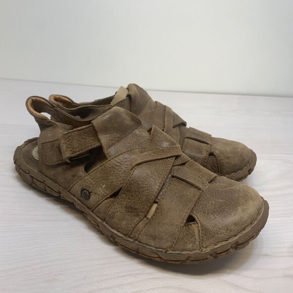 Born Other - Born Sandals Mens 12 / 46 M Fisherman Brown Leather Slingback Casual Comfort